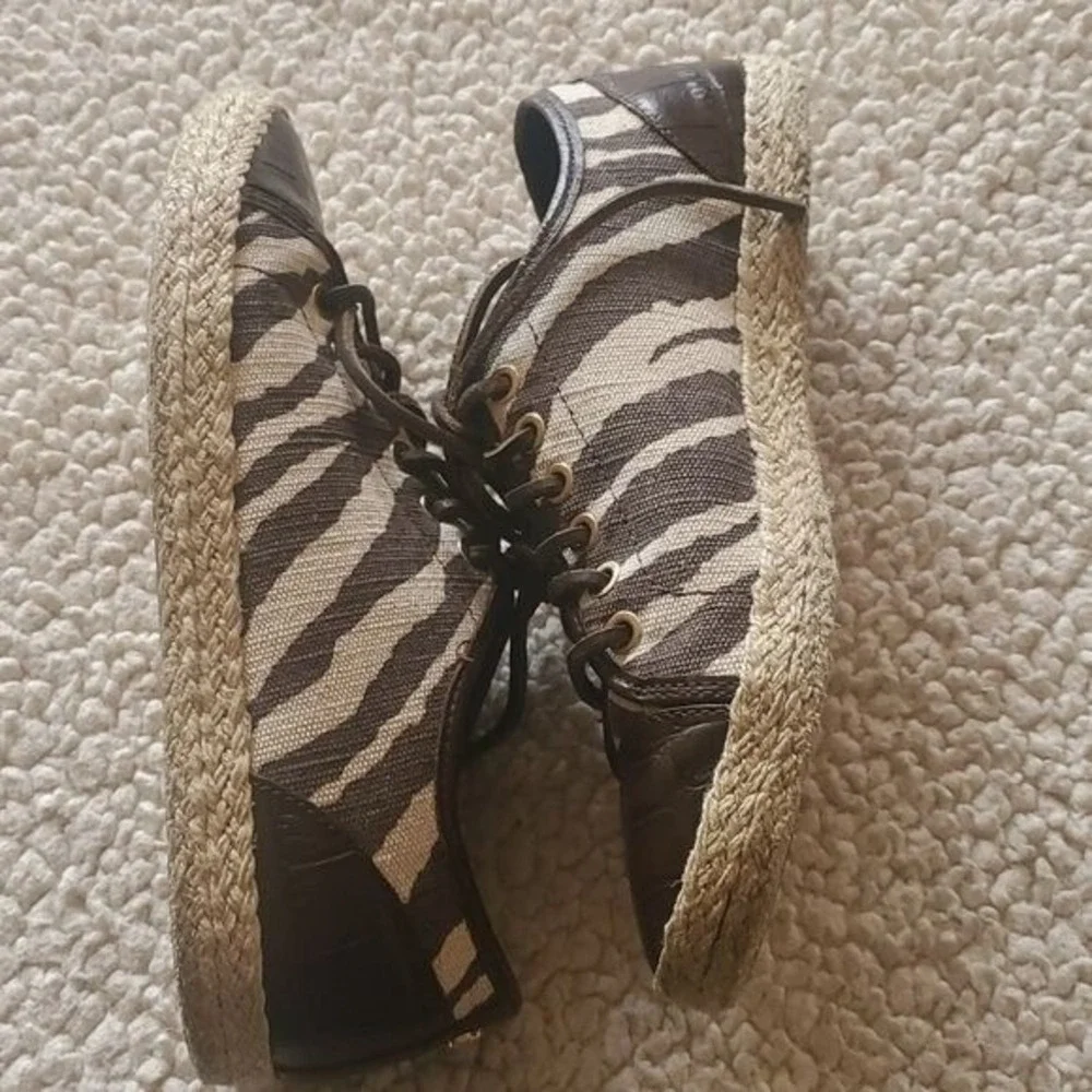Michael Kors Zebra Print Espadrilles Sz. 8.5 Lace-up Sneakers